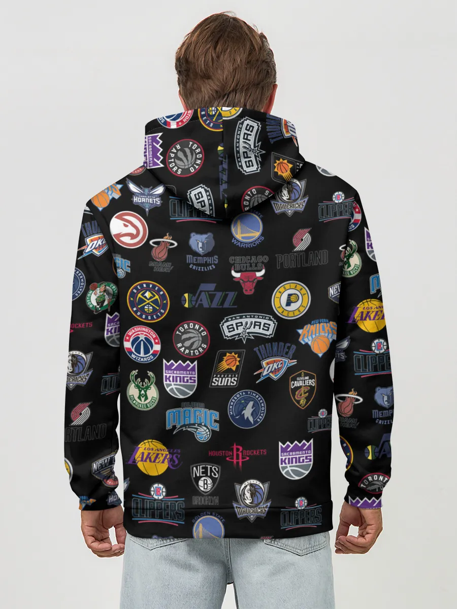 Худи мужской база хлопок / NBA Pattern | НБА Паттерн