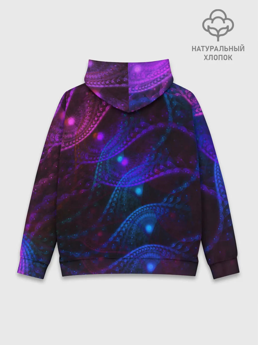 Худи мужской база хлопок / NEON FRACTAL