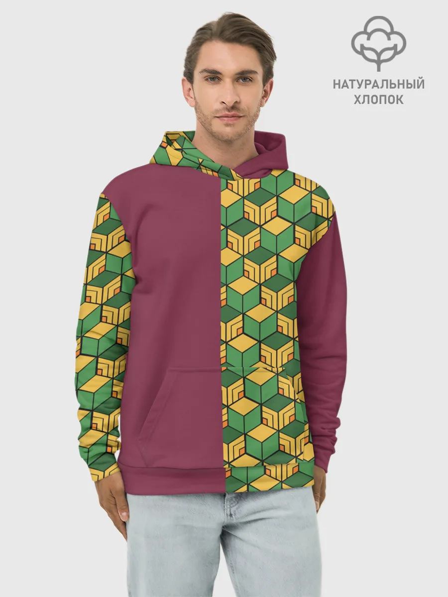 Худи мужской база хлопок / ГИЮ ТОМИОКА / KIMETSU NO YAIBA