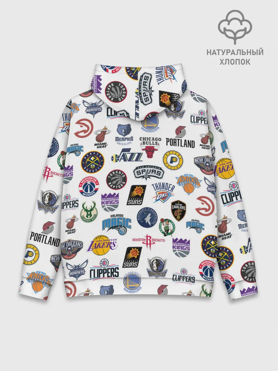 Худи мужской база хлопок / NBA Pattern | НБА Паттерн