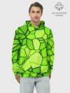 Худи мужской база хлопок / Зеленая мозаика