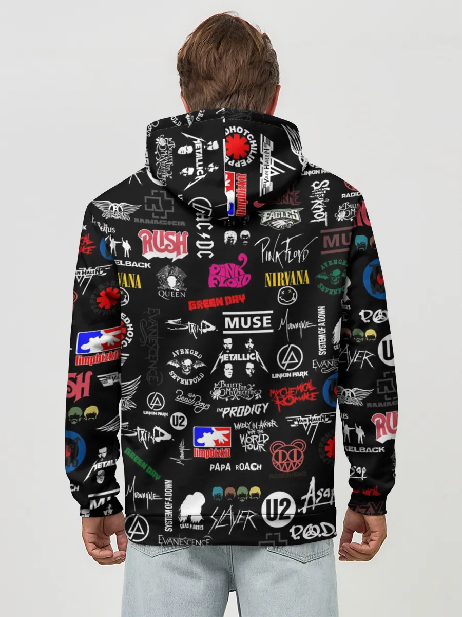 Худи мужской база хлопок / ЛОГОТИПЫ РОК ГРУПП | PATTERN