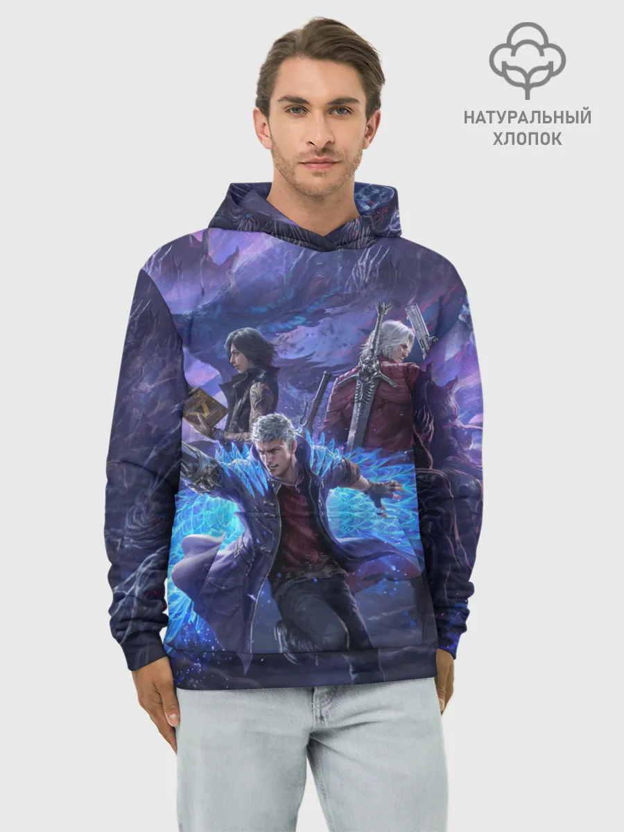 Худи мужской база хлопок / DEVIL MAY CRY | ДЕВИЛ МАЙ КРАЙ
