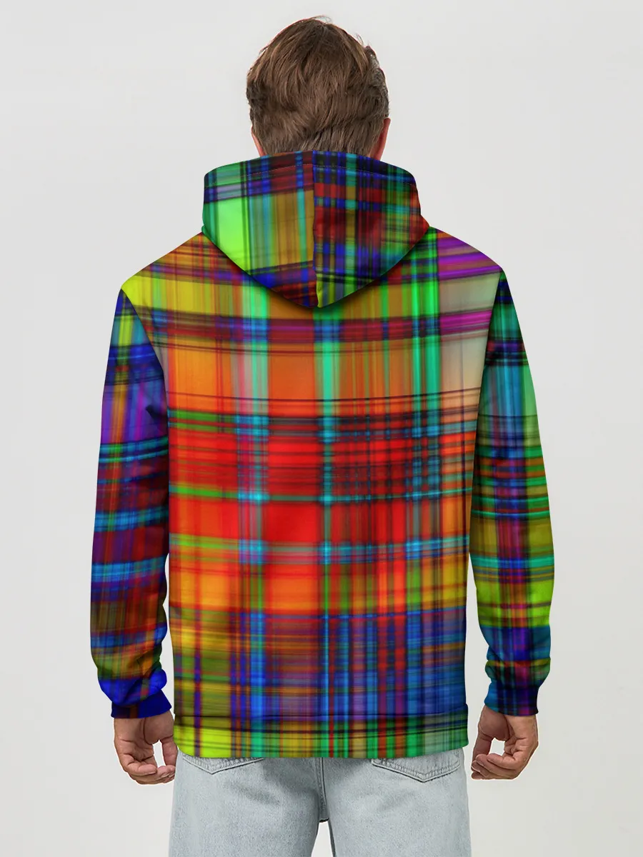 Худи мужской база хлопок / Радужная сетка