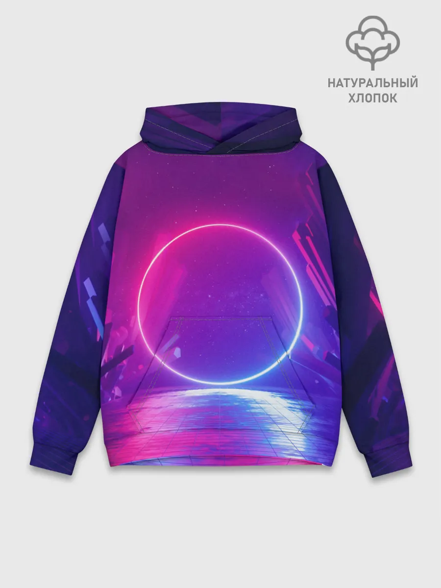 Худи мужской база хлопок / НЕОНОВЫЙ КРУГ