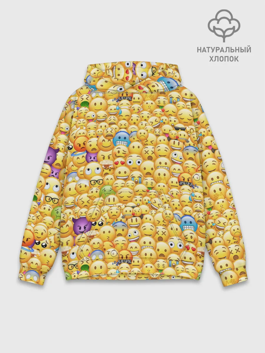 Худи мужской база хлопок / Смайлики Emoji