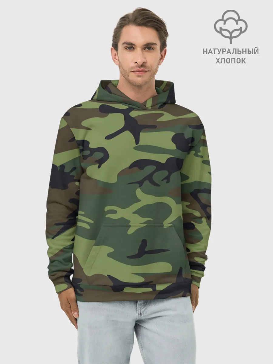 Худи мужской база хлопок / Военный камуфляж