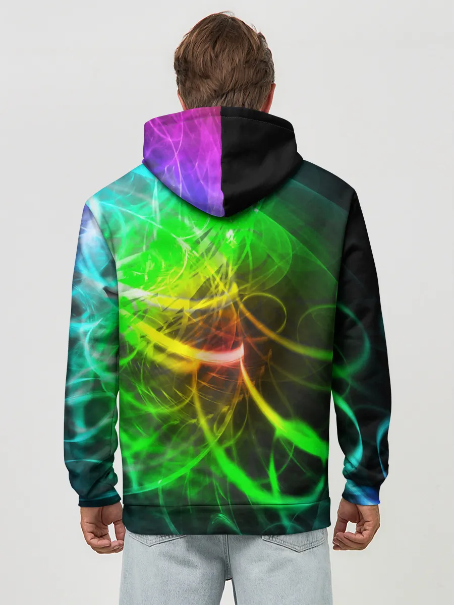 Худи мужской база хлопок / ЗЕЛЕНЫЙ НЕОН