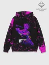 Худи мужской база хлопок / Дзётаро указывает фиолетовые брызги