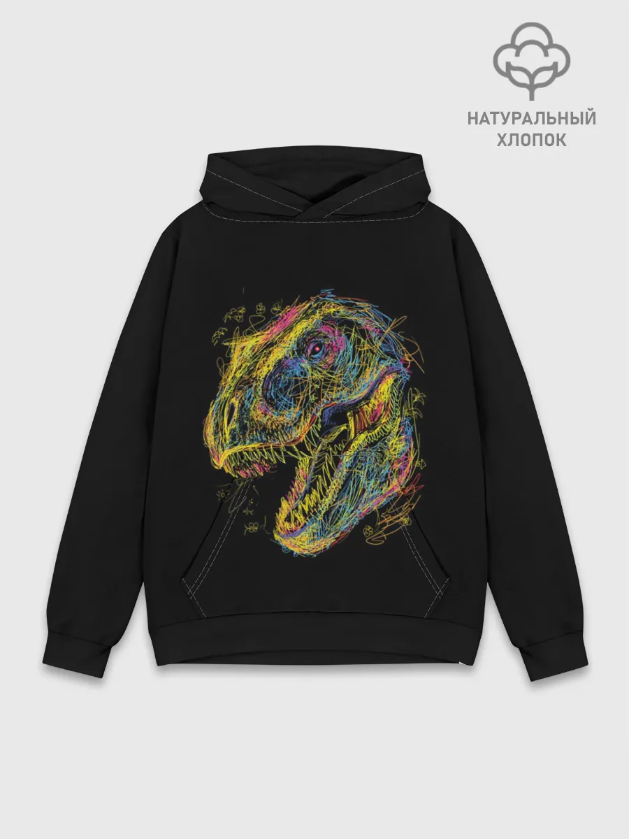 Худи мужской база хлопок / Тираннозавр Рекс