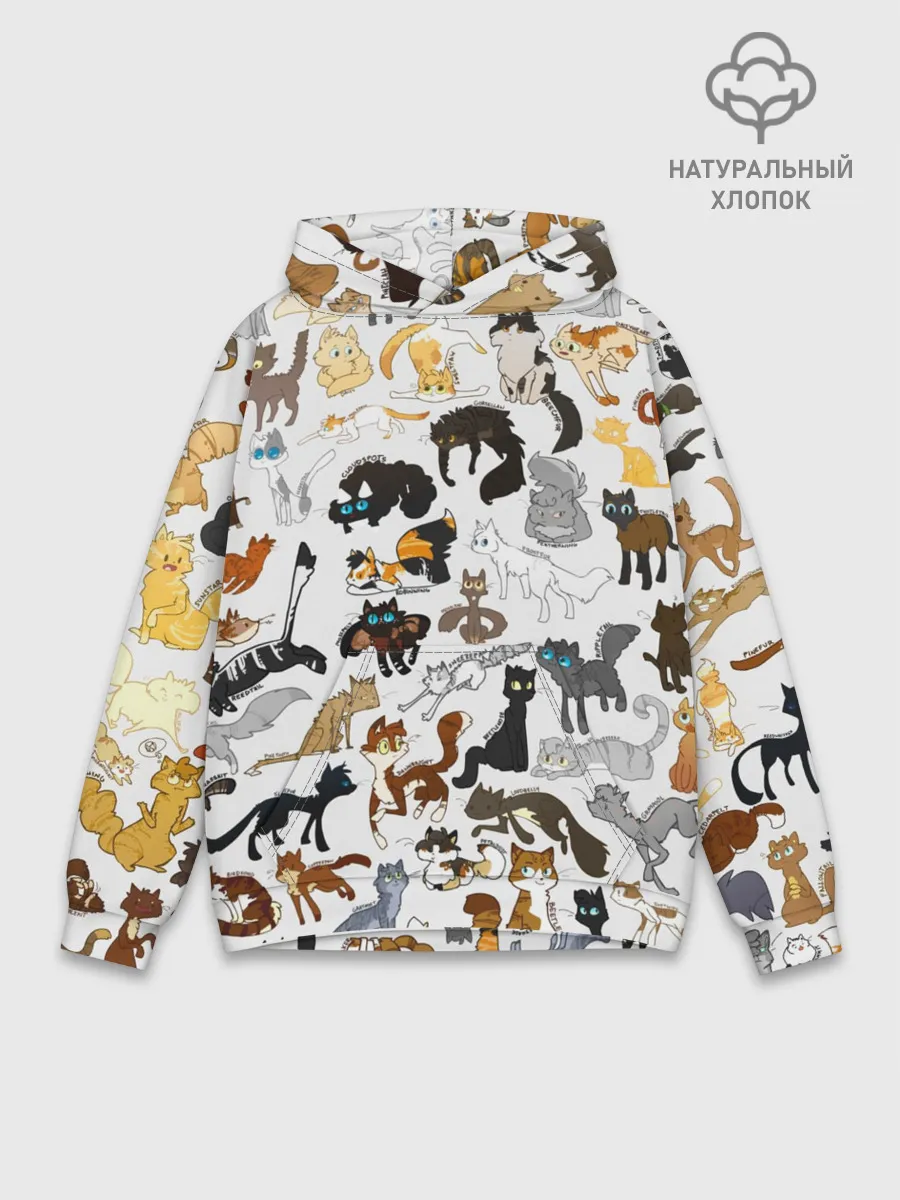 Худи мужской база хлопок / Котоколлаж 03