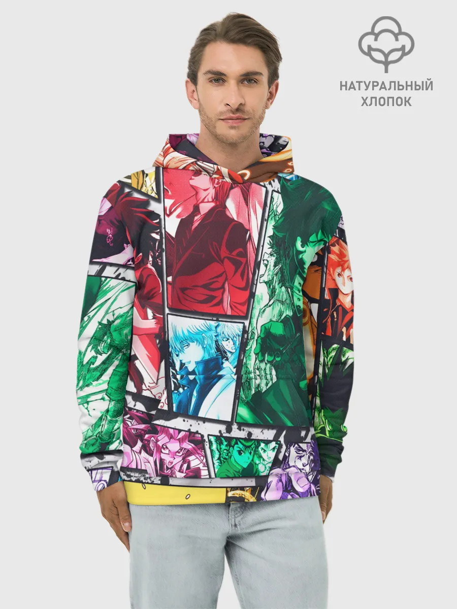 Худи мужской база хлопок / EPIC MAIN ANIME CHARACTERS 3D!