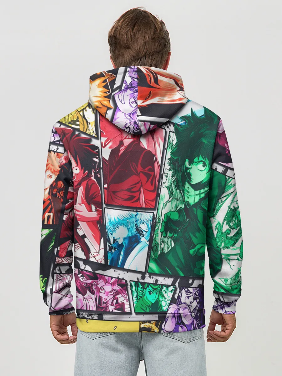 Худи мужской база хлопок / EPIC MAIN ANIME CHARACTERS 3D!