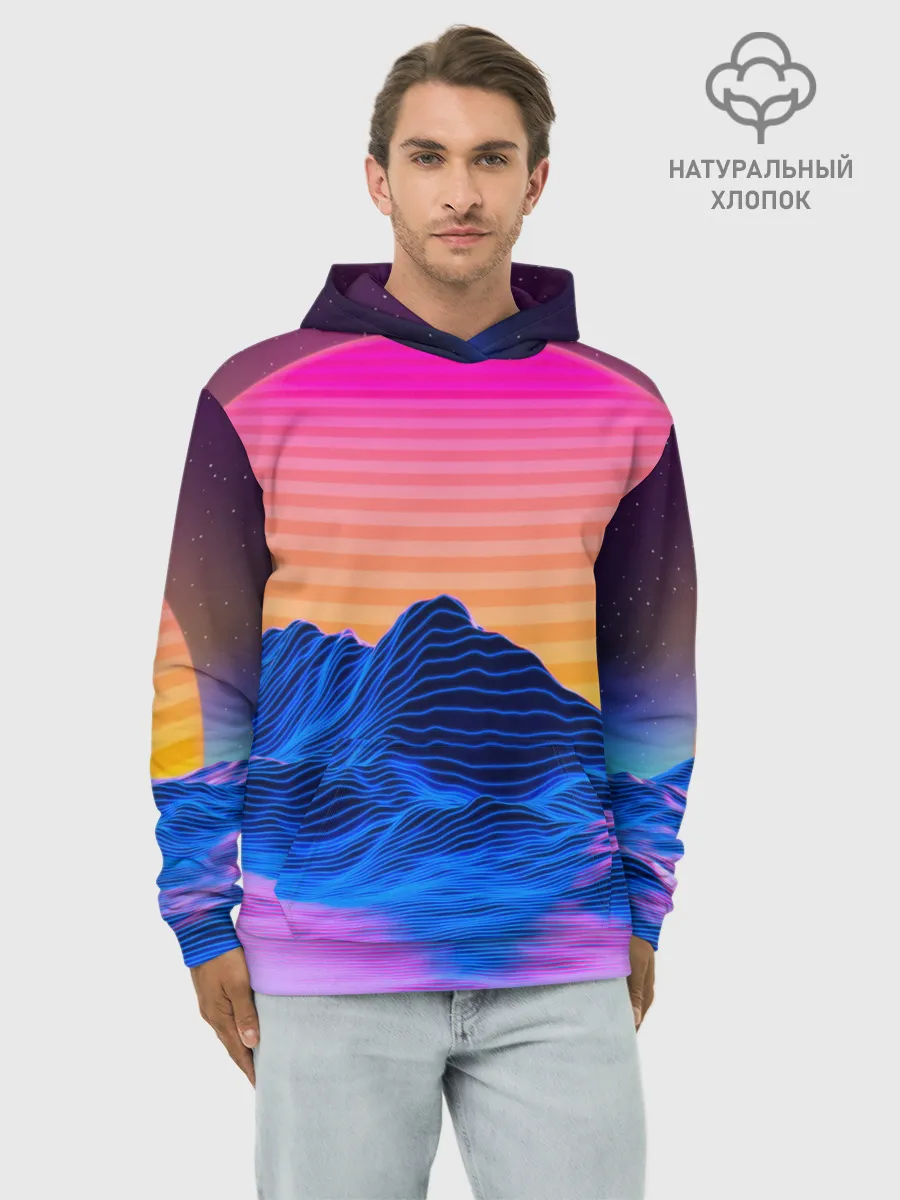 Худи мужской база хлопок / RETRO NEON