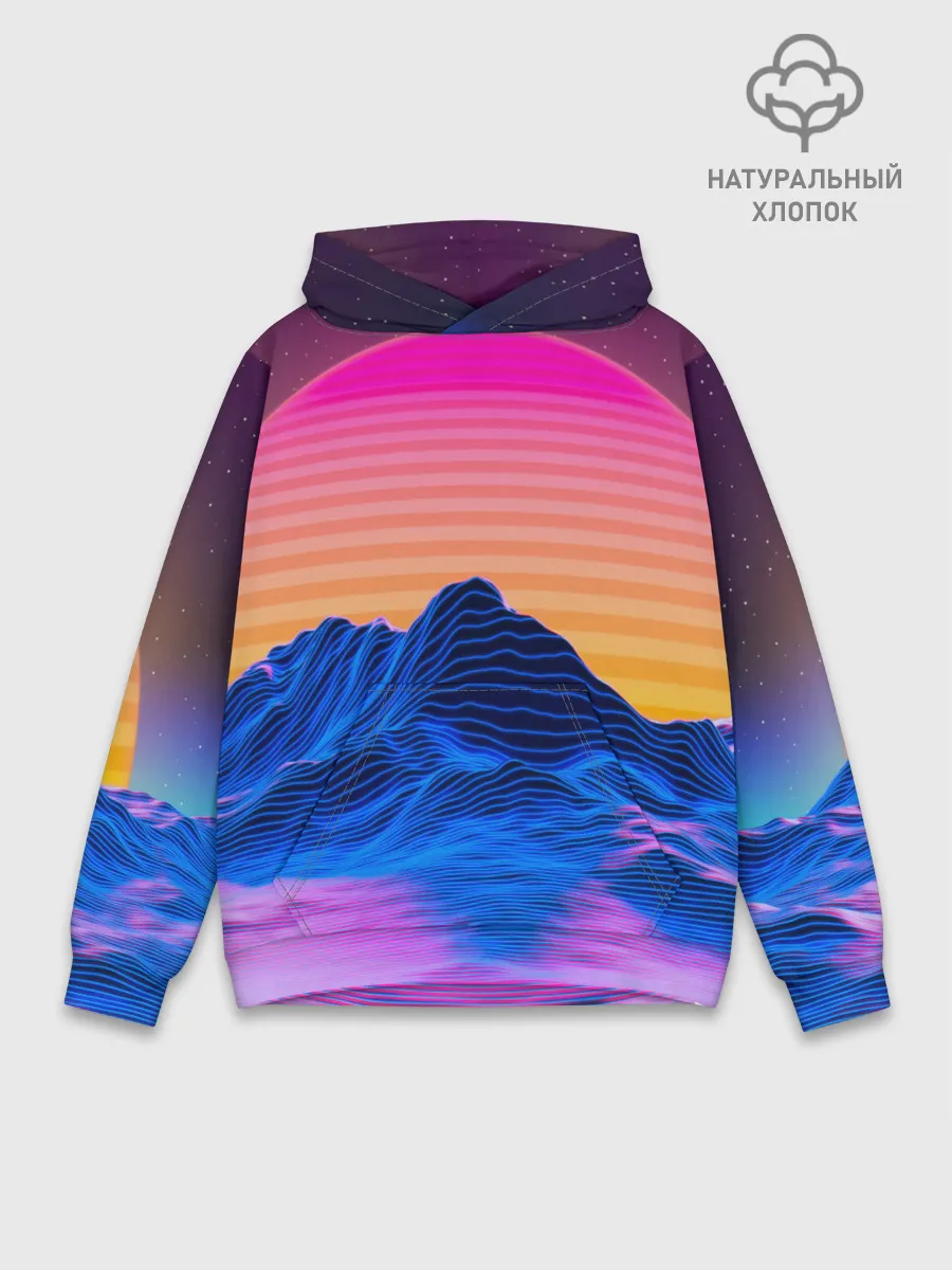 Худи мужской база хлопок / RETRO NEON