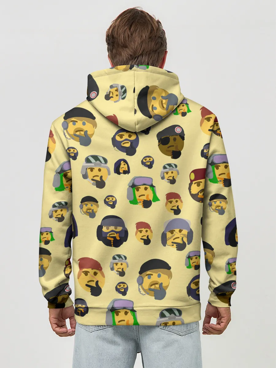 Худи мужской база хлопок / Thinking emoji skins