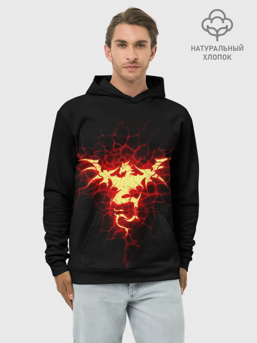 Худи мужской база хлопок / Огненный Дракон