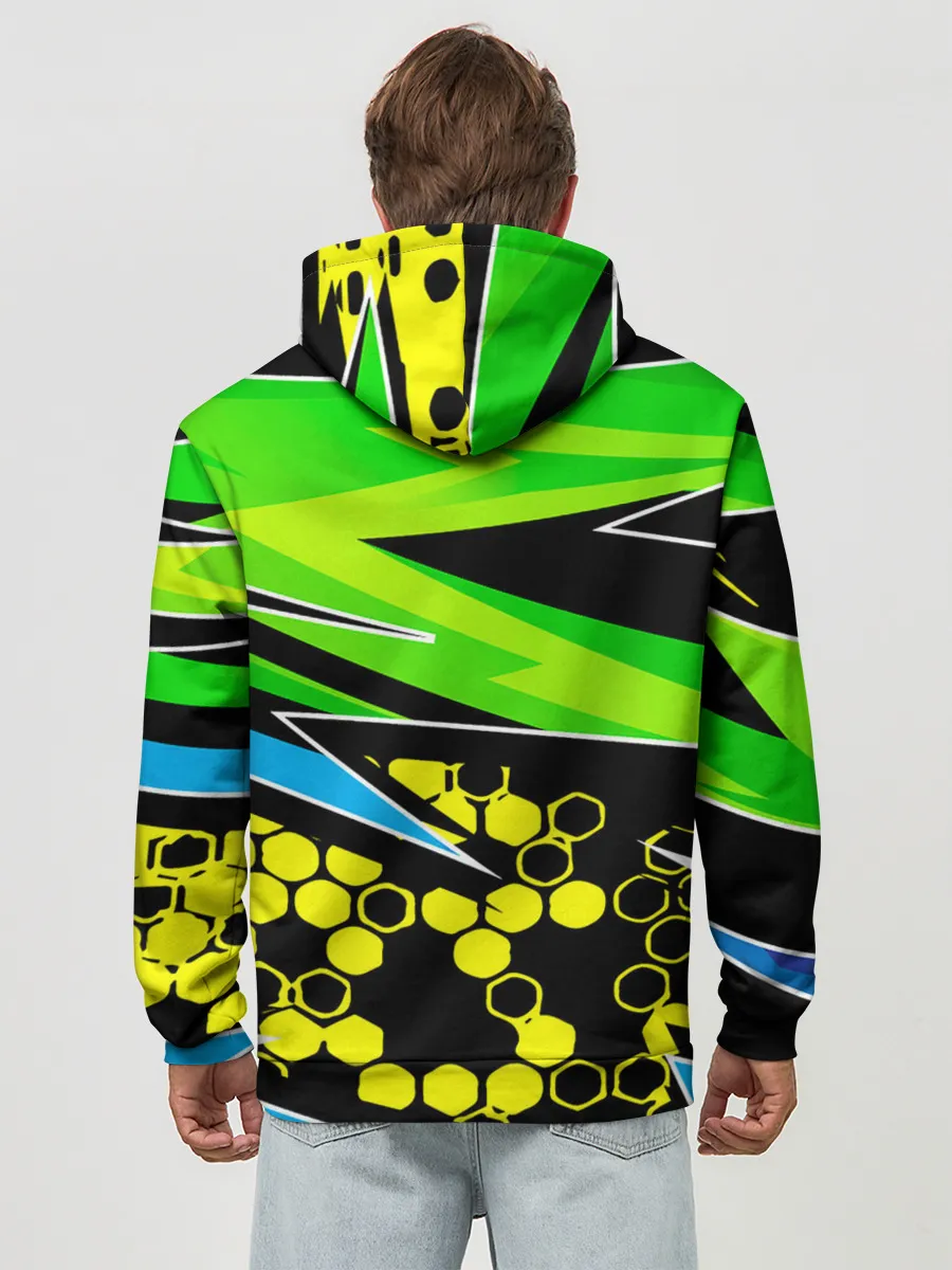 Худи мужской база хлопок / Light green urban marble