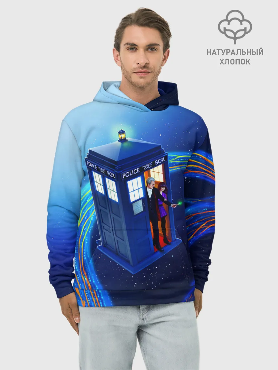 Худи мужской база хлопок / ДОКТОР И КЛАРА И ТАРДИС