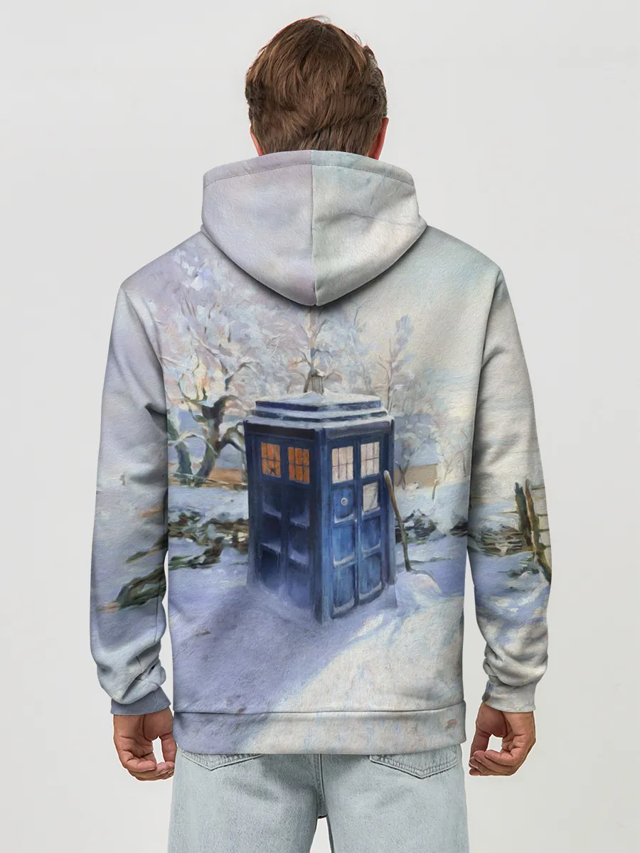 Худи мужской база хлопок / ТАРДИС В СНЕГУ