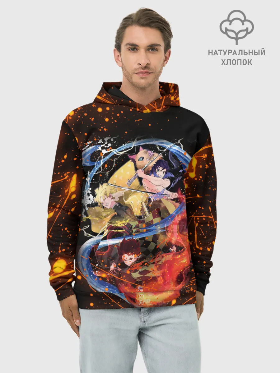 Худи мужской база хлопок / Убийца демонов