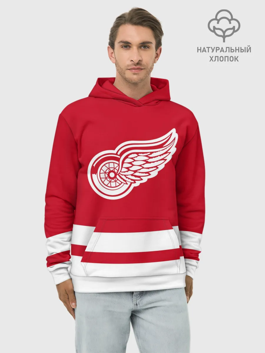 Худи мужской база хлопок / Детройт Ред Уингз