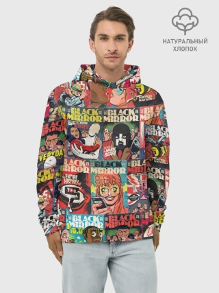 Худи мужской база хлопок / ЧЕРНОЕ ЗЕРКАЛО