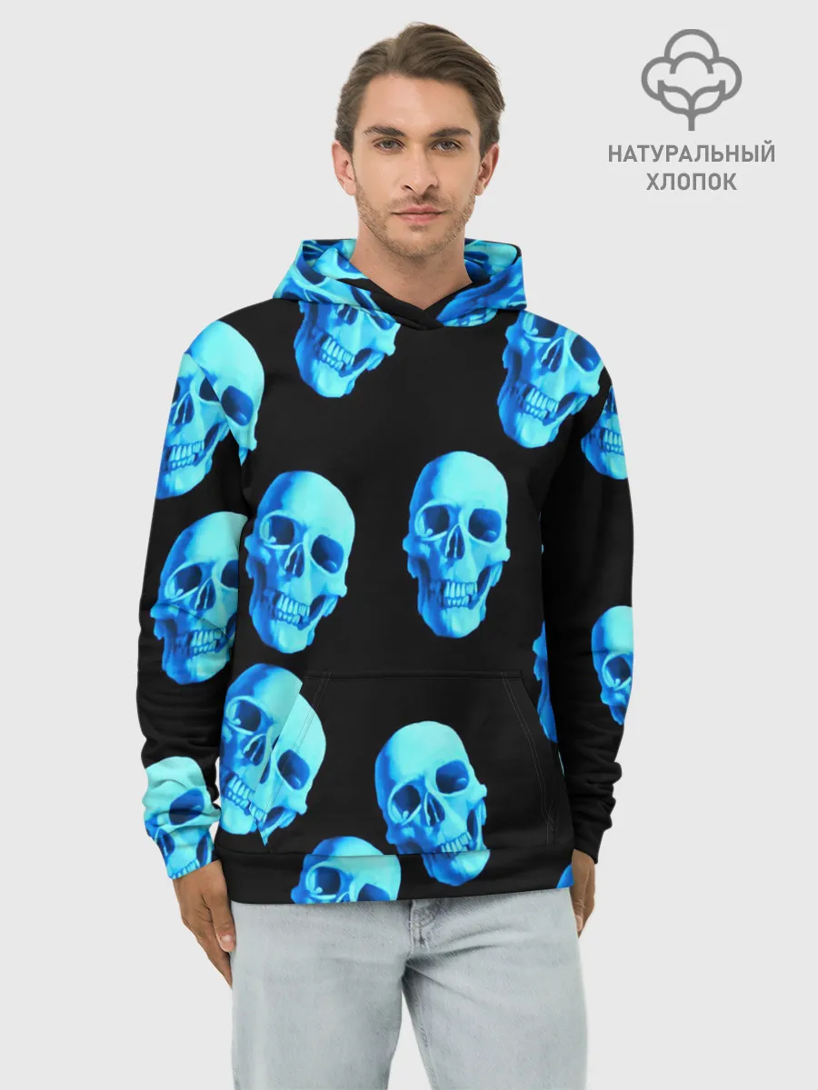 Худи мужской база хлопок / Черепа стиль