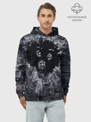 Худи мужской база хлопок / ЧЕРНОЕ ЗЕРКАЛО