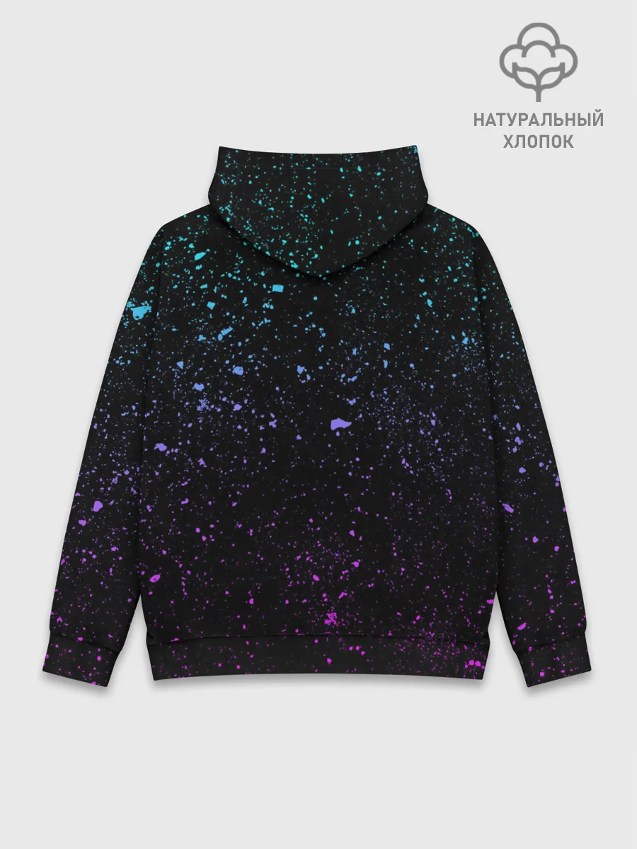 Худи мужской база хлопок / Star Platina на черном брызги