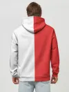 Худи мужской база хлопок / Красно-белая форма