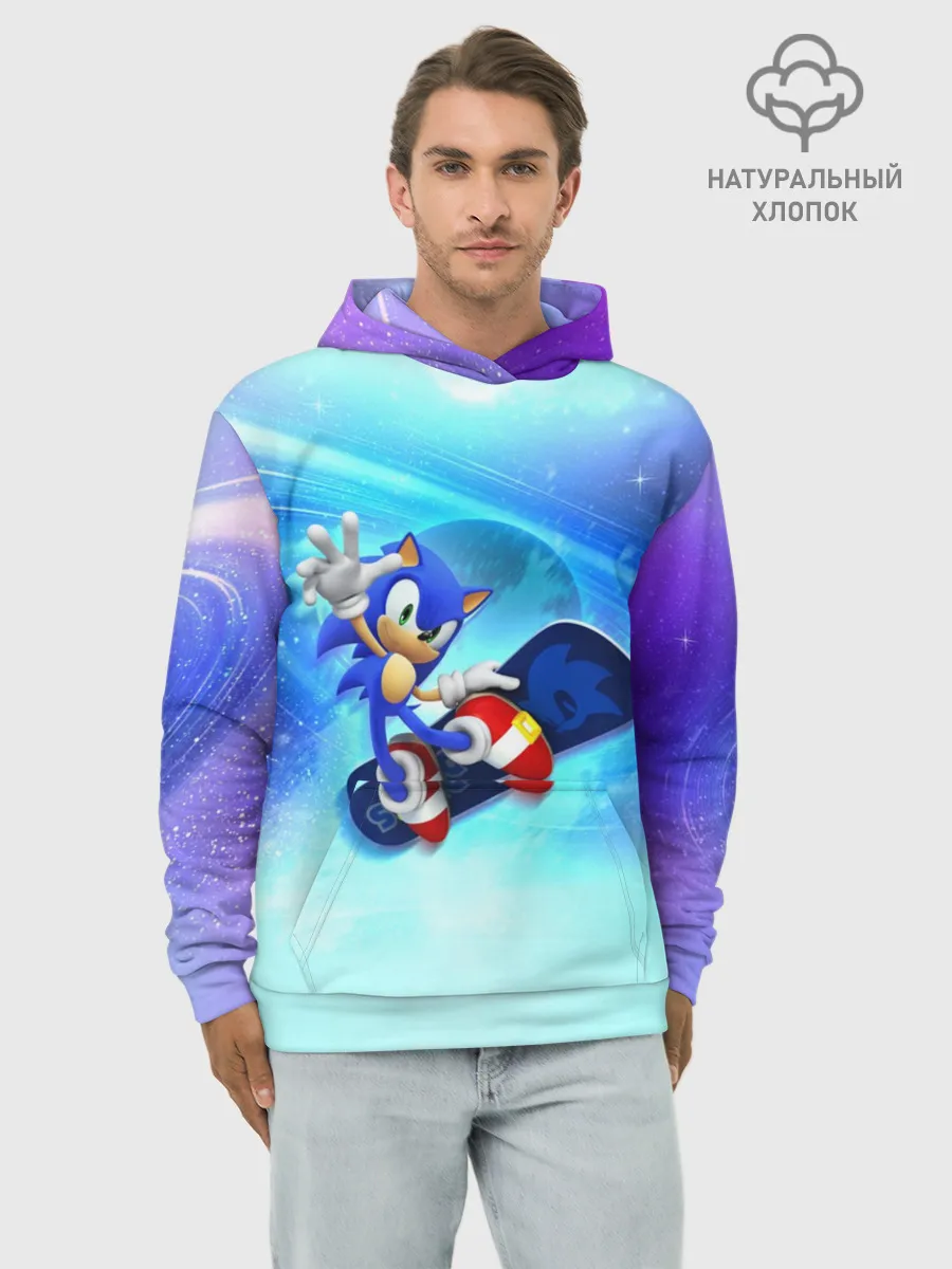 Худи мужской база хлопок / Соник