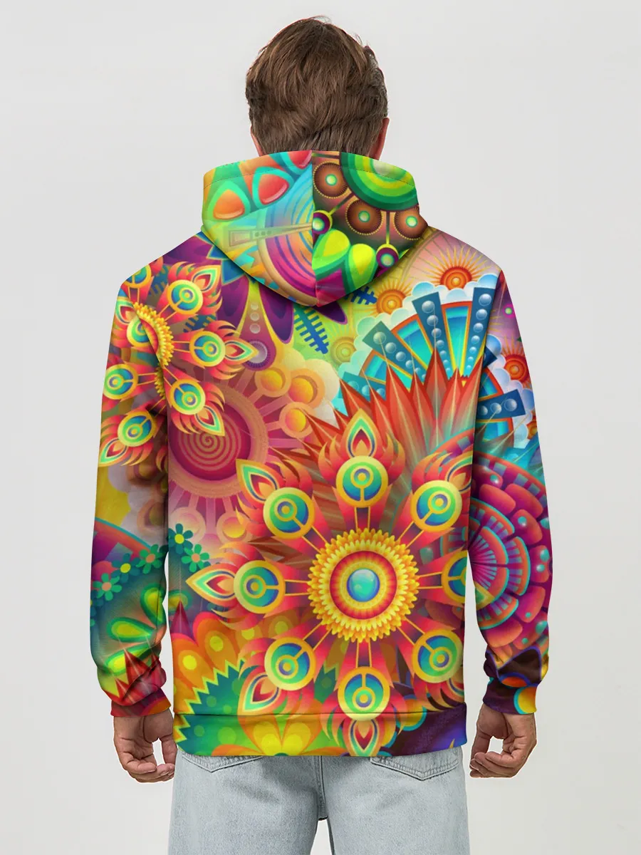 Худи мужской база хлопок / Психоделия | Яркая
