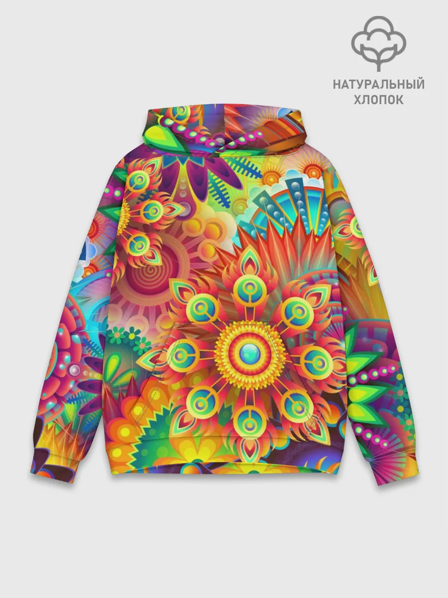 Худи мужской база хлопок / Психоделия | Яркая
