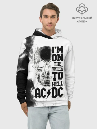 Худи мужской база хлопок / Im on the highway to hell AC/DC