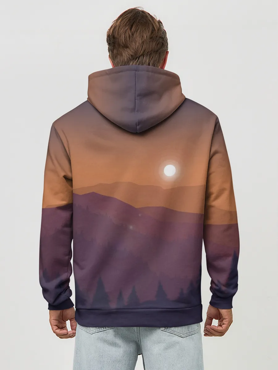 Худи мужской база хлопок / Горы