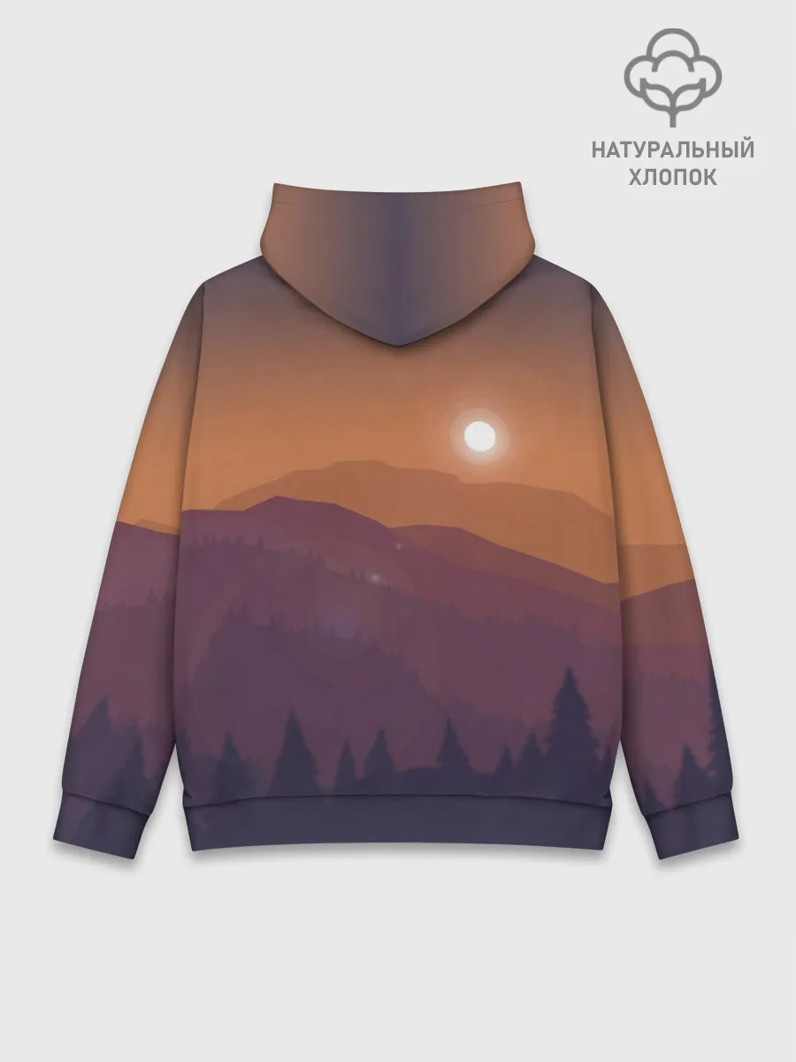 Худи мужской база хлопок / Горы