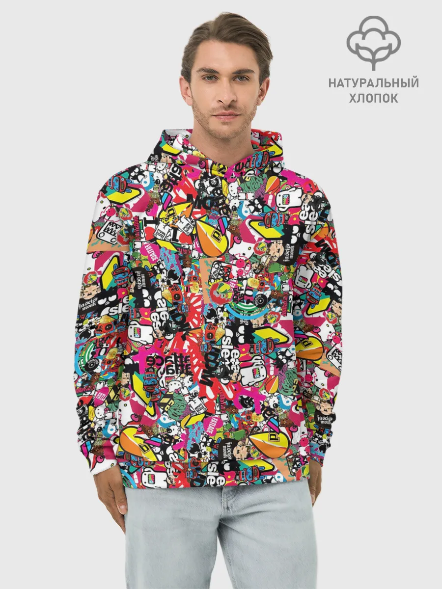 Худи мужской база хлопок / Стикеры