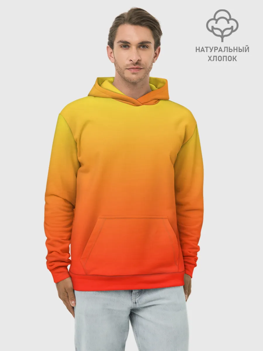 Худи мужской база хлопок / Оранж