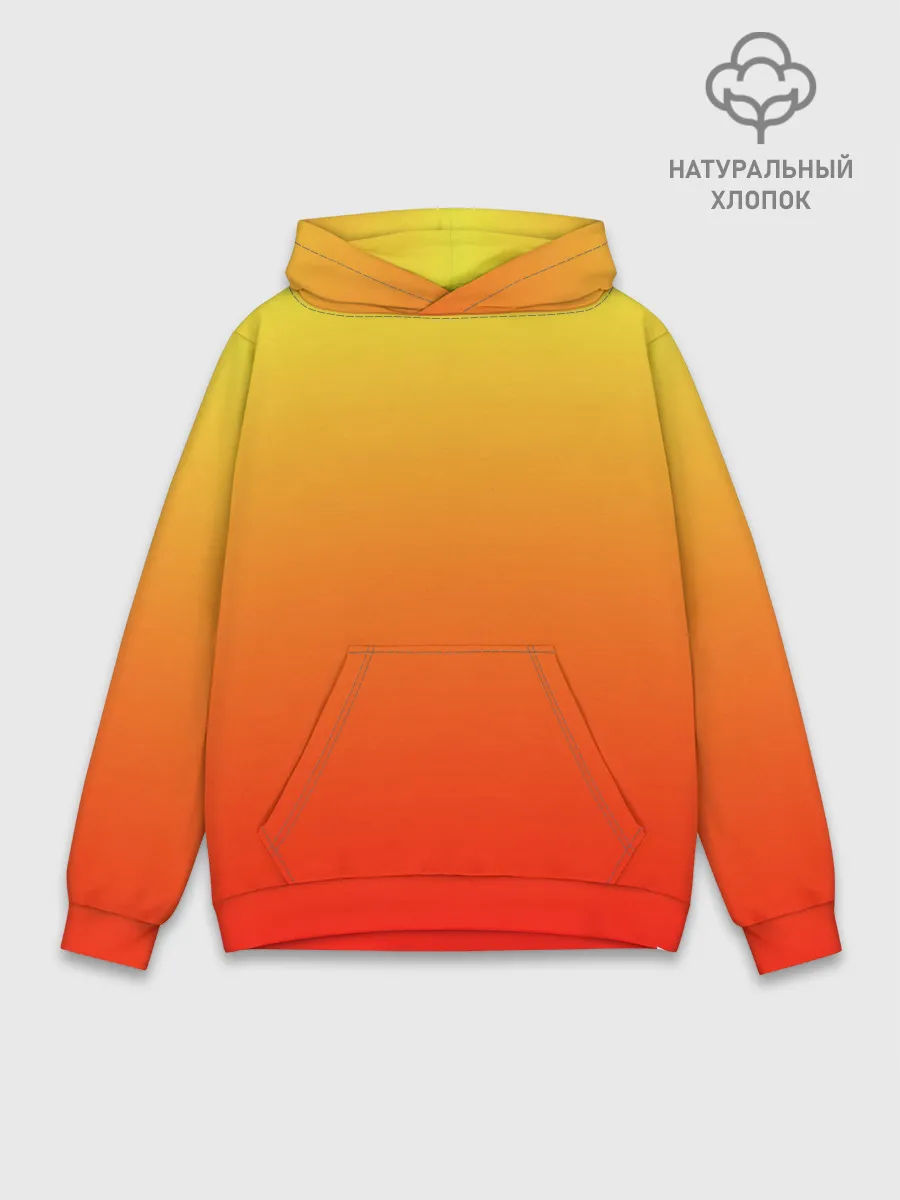 Худи мужской база хлопок / Оранж