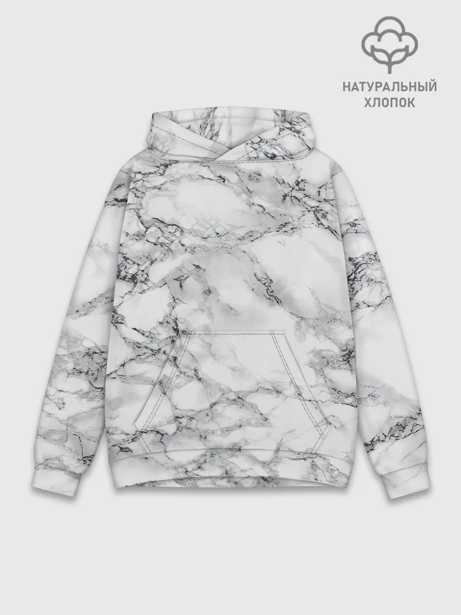 Худи мужской база хлопок / Мрамор