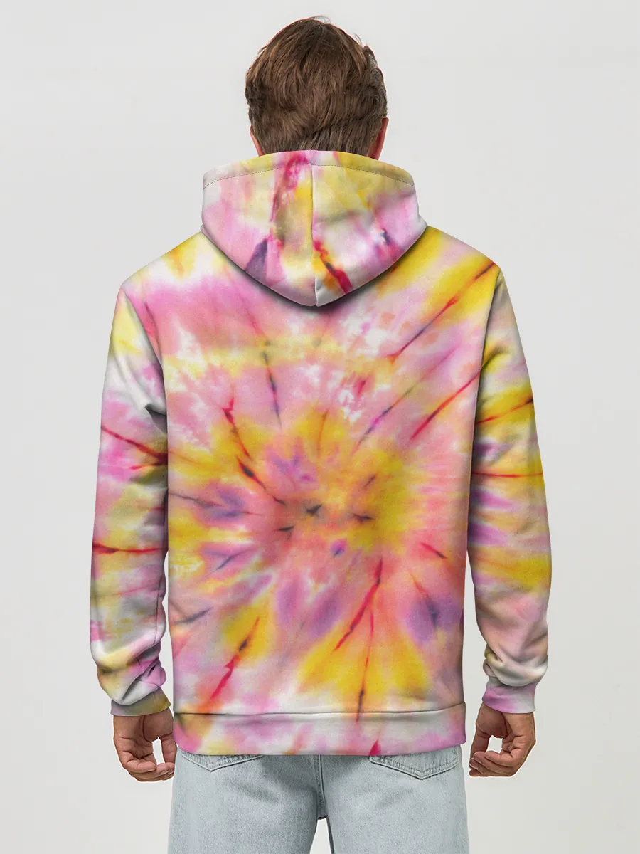 Худи мужской база хлопок / Rolling Stones tie-dye