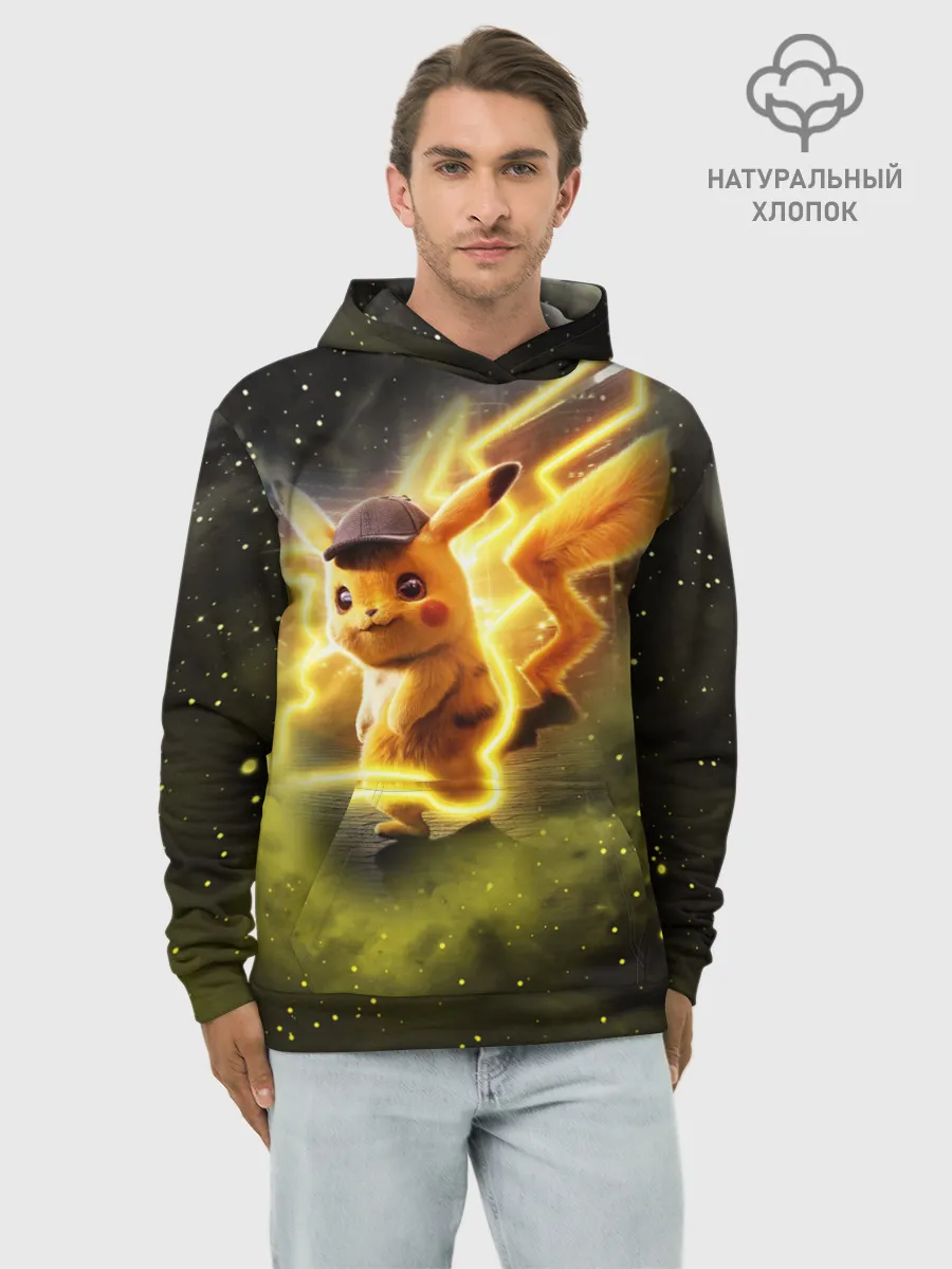 Худи мужской база хлопок / Детектив Пикачу
