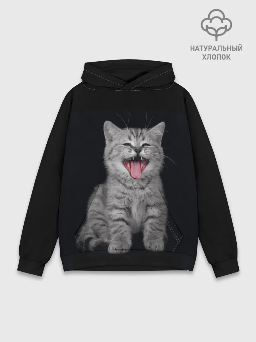 Худи мужской база хлопок / Котенок