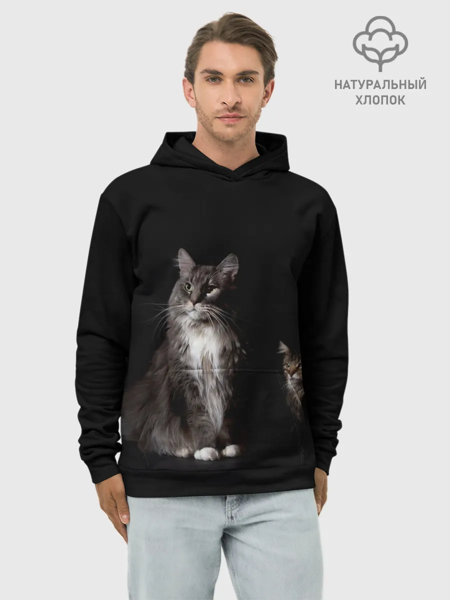 Худи мужской база хлопок / Котики