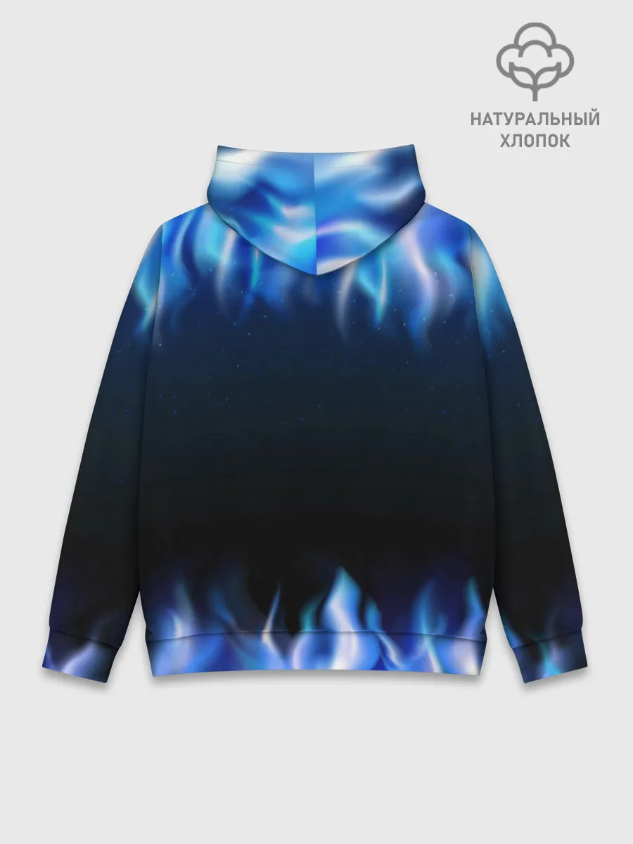 Худи мужской база хлопок / Синий Огонь
