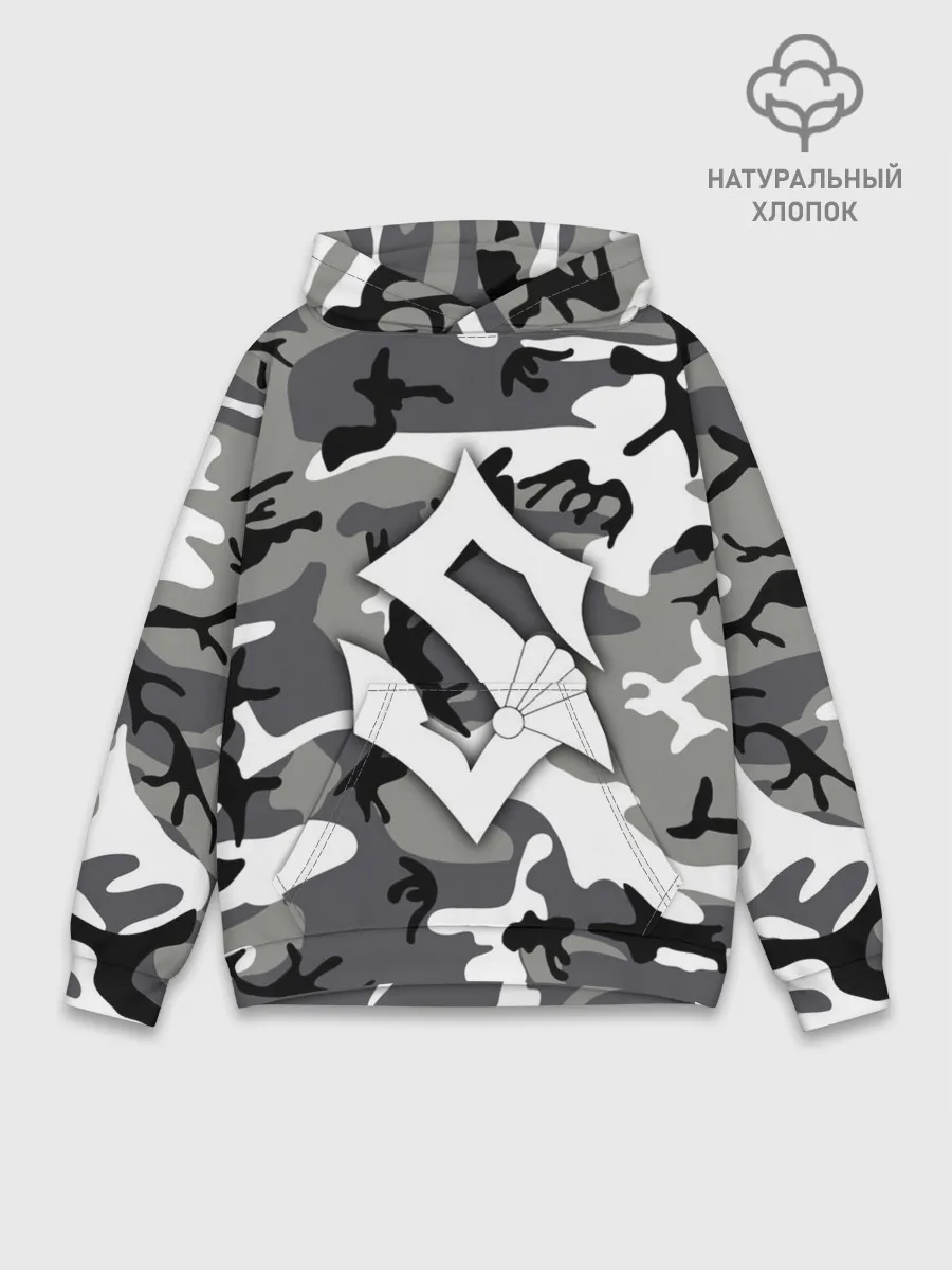 Худи мужской база хлопок / Камуфляж Sabaton