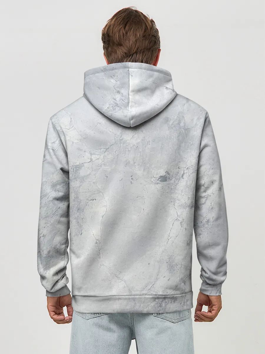 Худи мужской база хлопок / Мрамор
