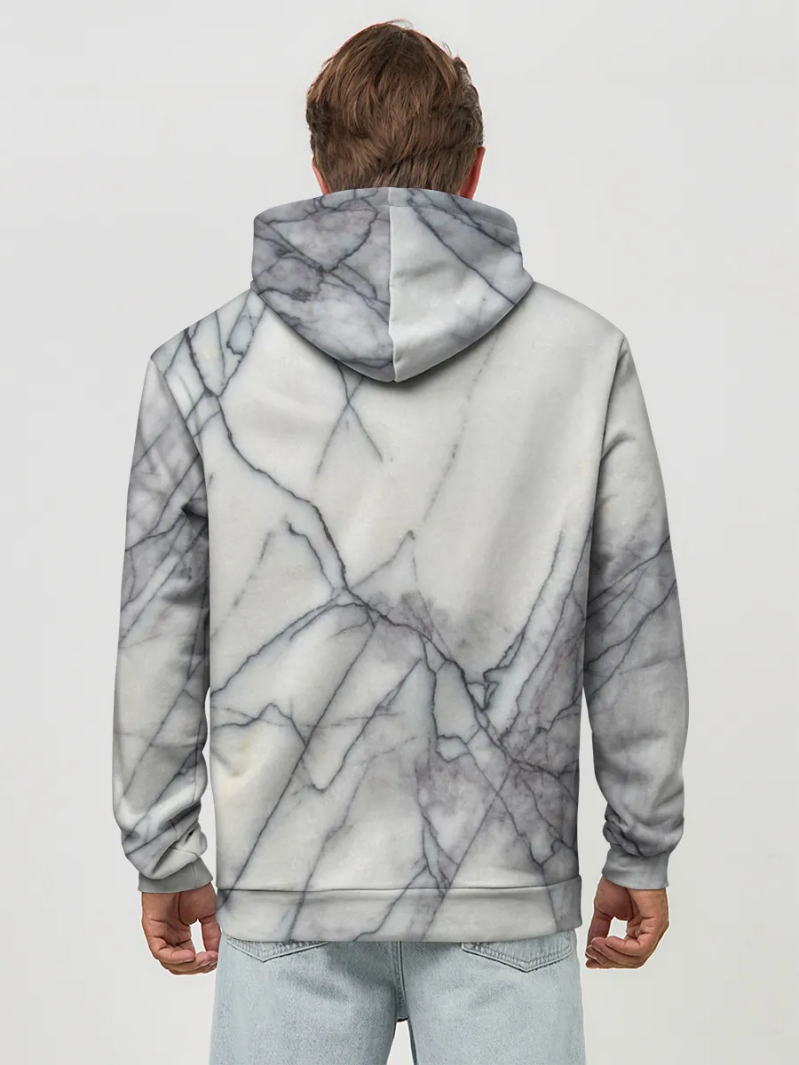 Худи мужской база хлопок / Мрамор