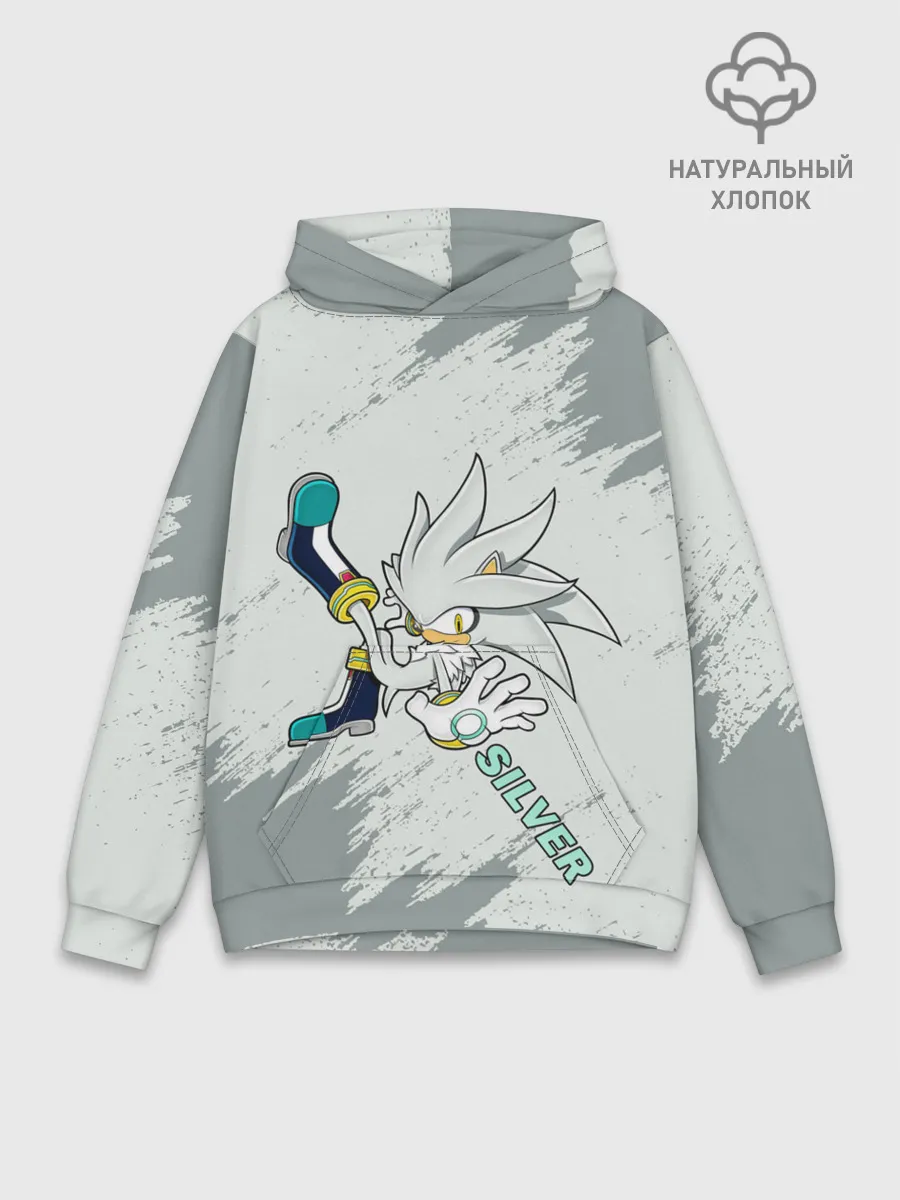 Худи мужской база хлопок / SONIC SILVER